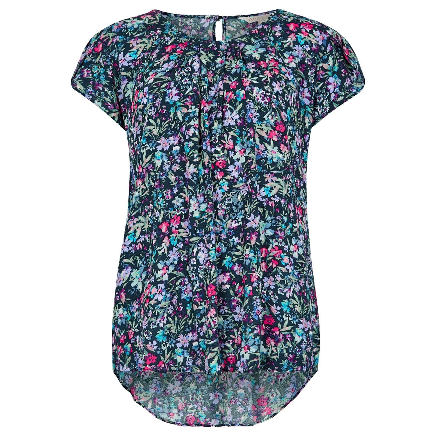 Apricot Ladies Navy Garden Layer Ditsy Tulip Sleeve Top