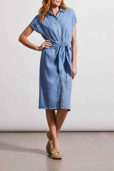 Tribal Ladies Tide Blue Shirt Dress w/Front Wrap