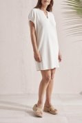 Tribal Ladies Eggshell Shift Knit Dress w/Sleeve Detail