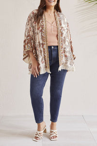 Tribal Ladies Cashew Size Inclusive Lined Embellished Soft Jacket