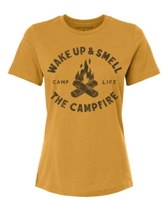 Northbound Supply Co. Ladies Mustard Campfire Relaxed Fit Tshirt