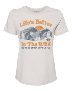 Northbound Supply Co. Ladies Cool Grey Heather In the Wild Relaxed Fit Tshirt