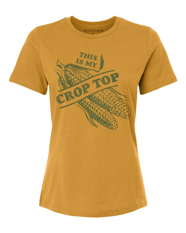 Northbound Supply Co. Ladies Mustard Crop Top Relaxed Fit Tshirt