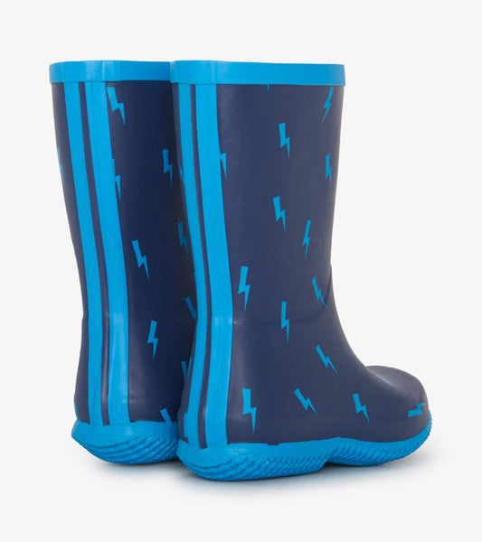 Hatley Boys Patriot Blue Lightening Storm Packable Rain Boots