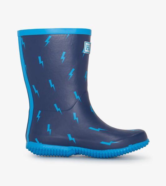 Hatley Boys Patriot Blue Lightening Storm Packable Rain Boots