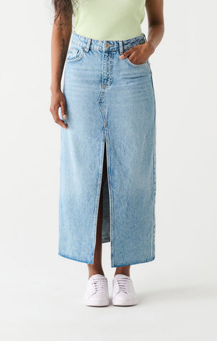 Dex Ladies Med Blue Wash Maxi Denim Skirt