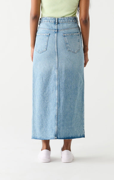 Dex Ladies Med Blue Wash Maxi Denim Skirt