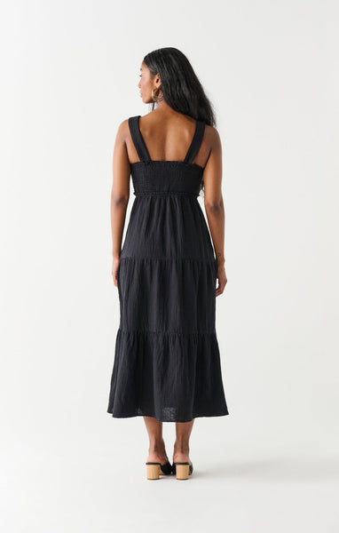 Dex Ladies Black Cotton Midi Dress