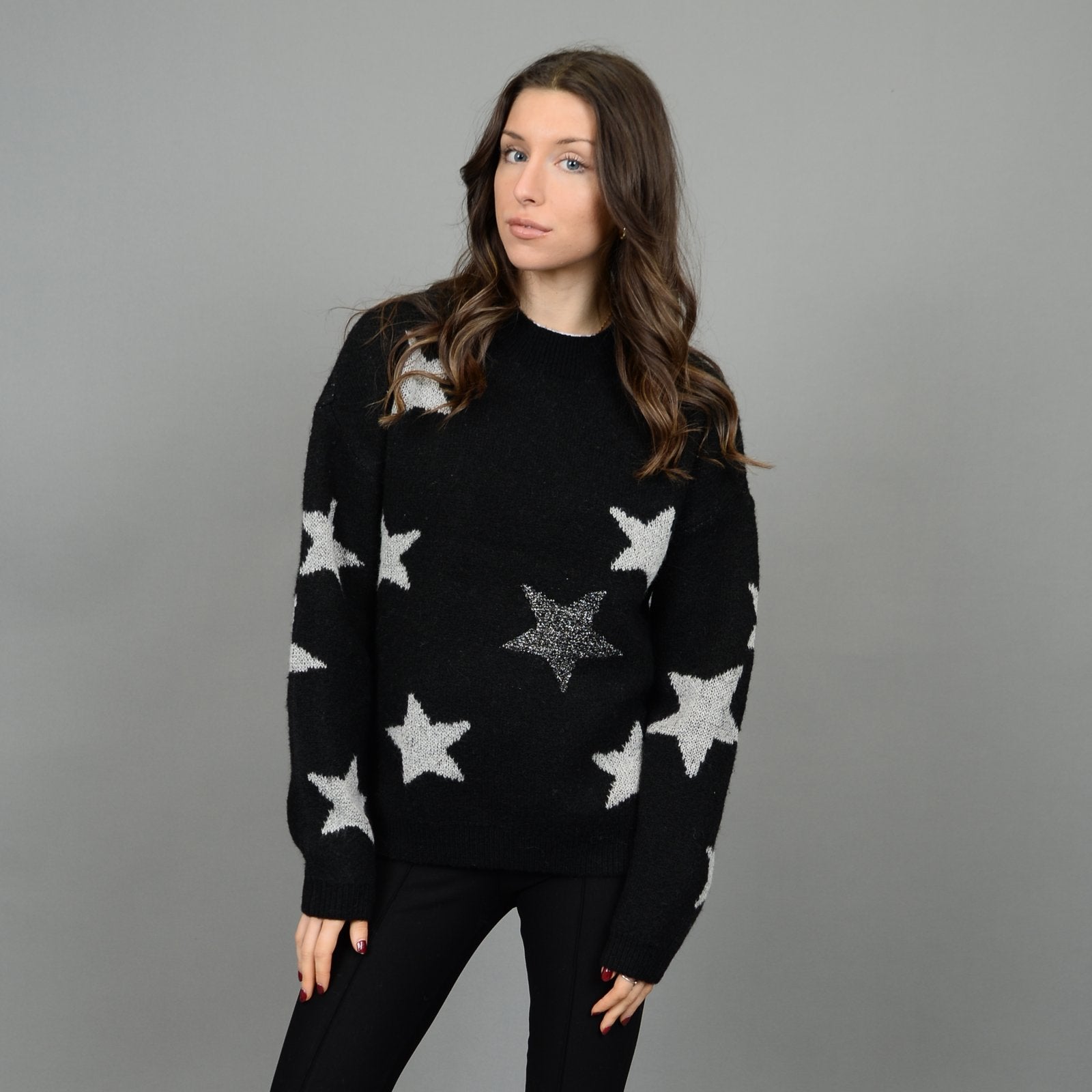 RD Style Ladies Black Bretta LS Crewneck Pullover