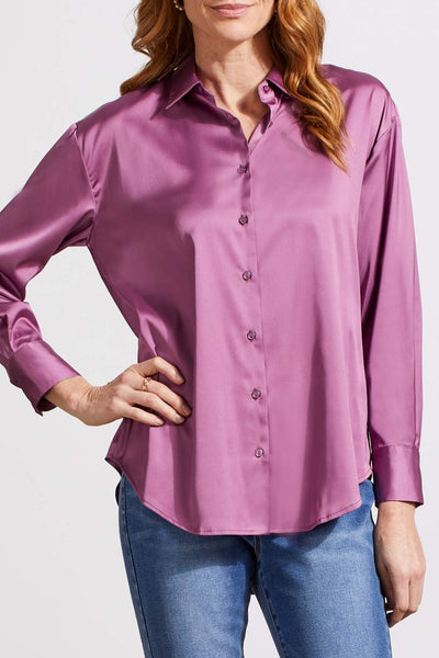 Tribal Ladies Grape Drop Shoulder Shirt