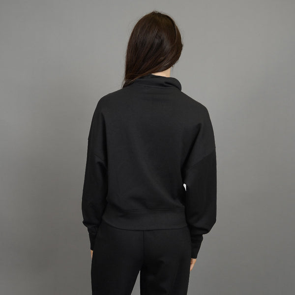 RD Style Ladies Black Mailyn Soft Knit LS Mockneck Half ZIp