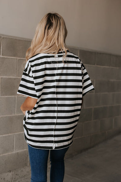 Ampersand Ave Ladies Seeing Stripes Boyfriend Tshirt