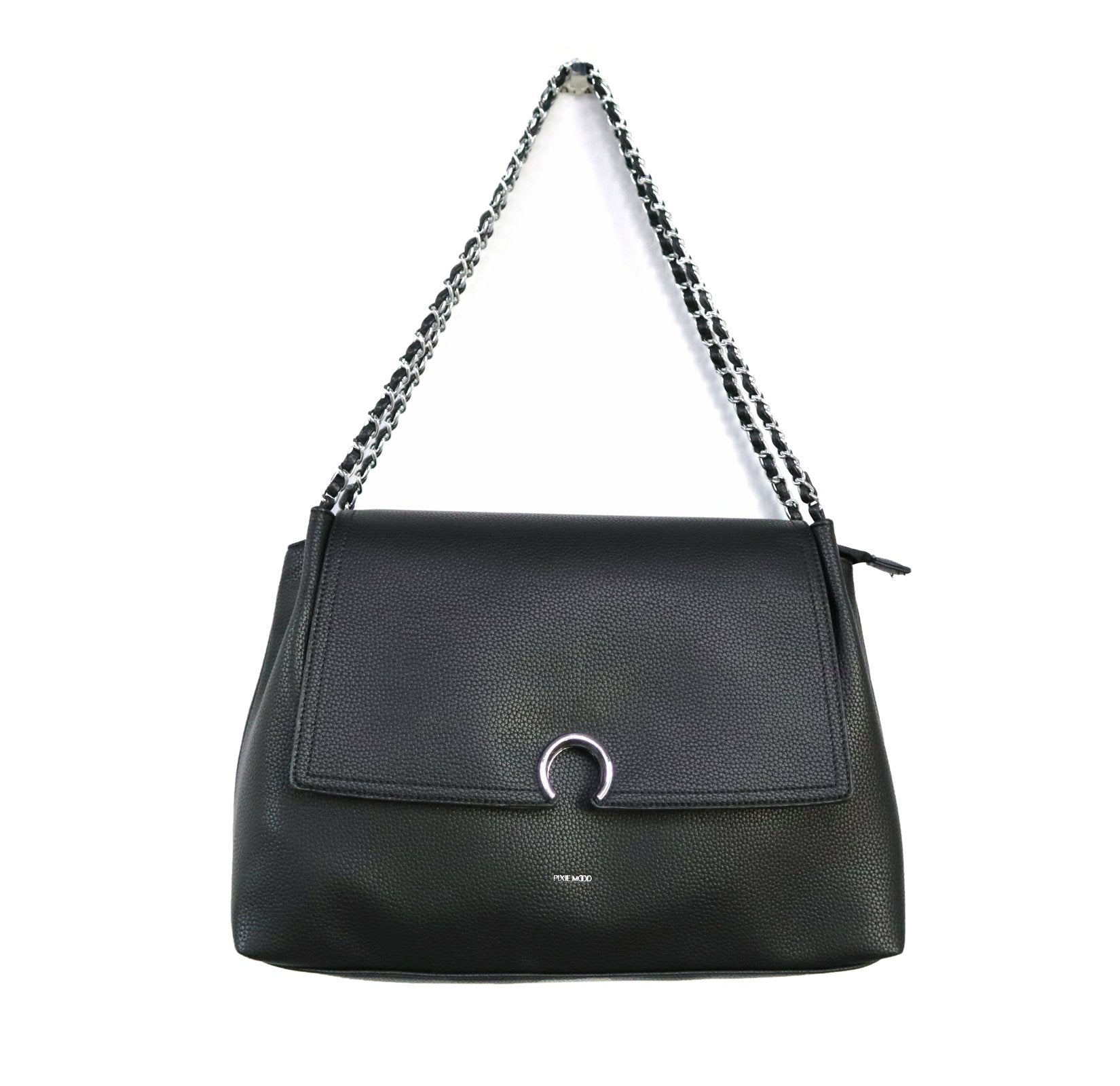 Pixie Mood Black Pebbled Ruth Shoulder Bag