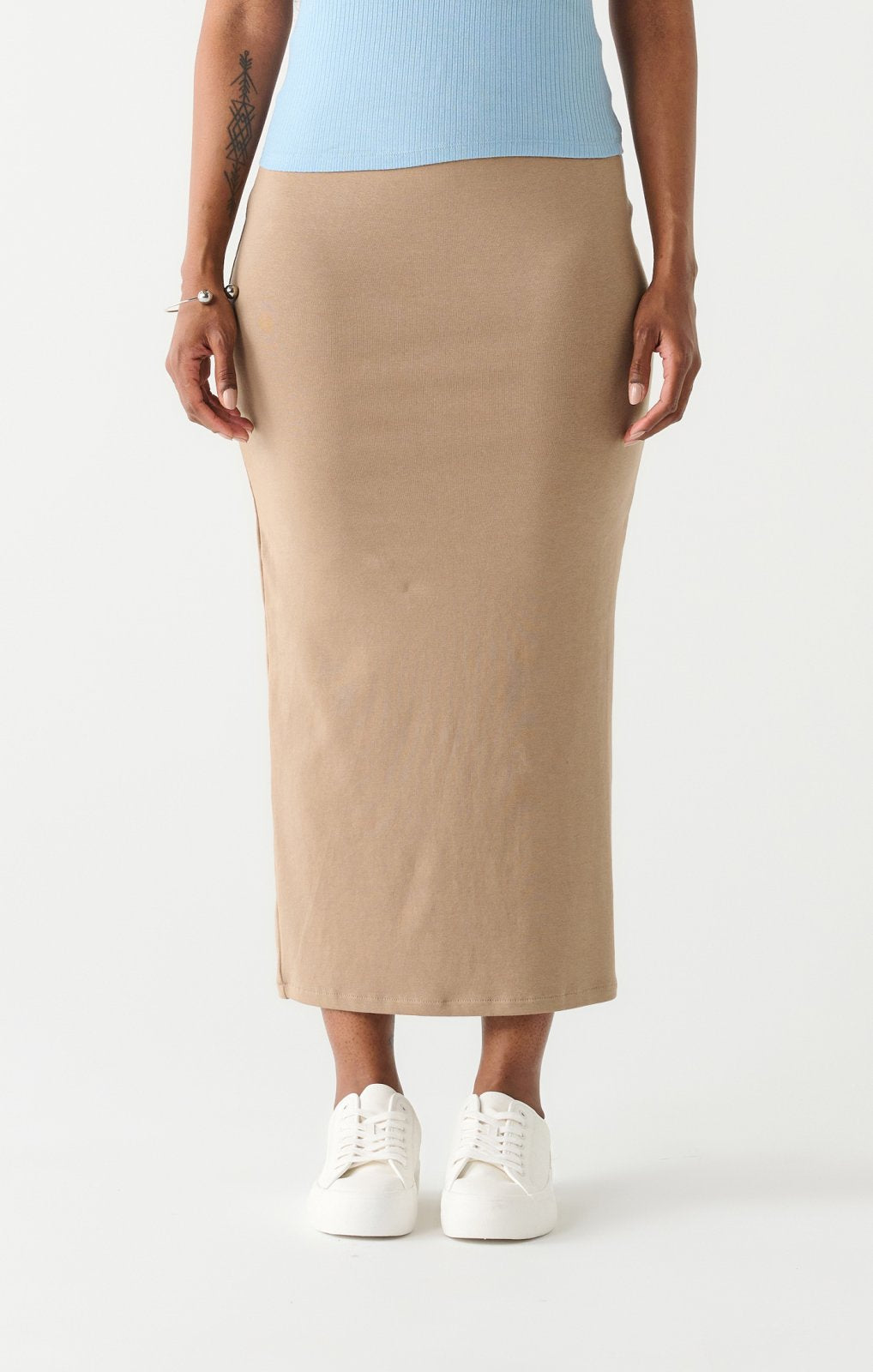 Dex Ladies Mocha Long Pencil Skirt