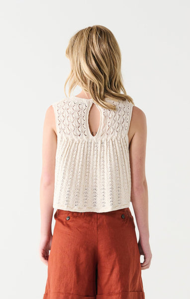 Dex Ladies Oatmeal Pointelle Knit Top