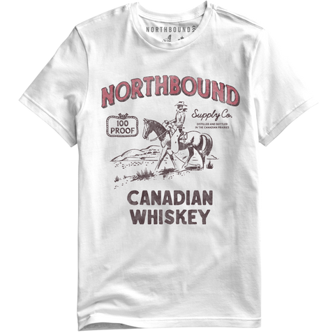 Northbound Supply Co. Mens Canadian Whiskey White Tshirt