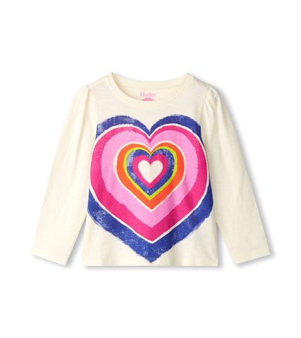 Hatley Girls Cami Lace Layered Hearts LS Graphic Tshirt