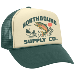 Northbound Supply Co. Natural/Forest Fly Fishing Trucker Hat