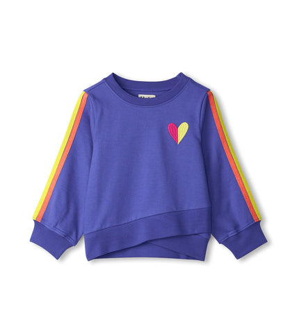 Hatley Girls Royal Blue Rainbow Cross Over Pullover