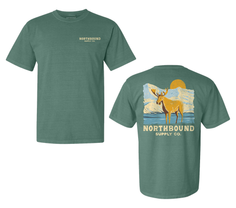 Northbound Supply Co. Mens Light Green Arctic Moose Tshirt