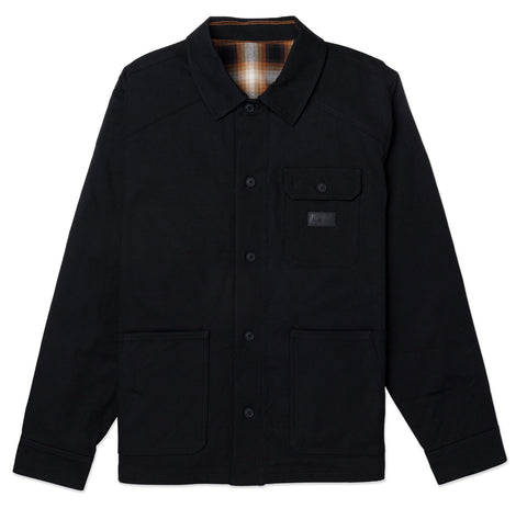 Hurley Mens Black Bixby Flannel Lined Canvas LS Shirt