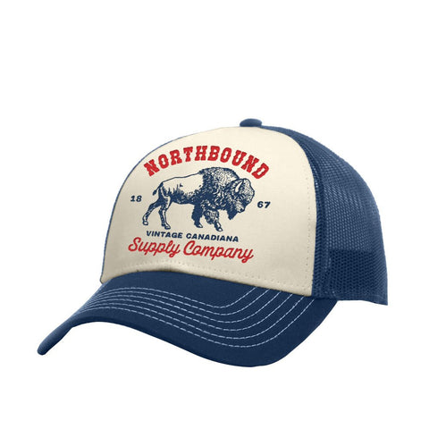 Northbound Natural/Midnight Navy Vintage Canadiana Trucker Hat