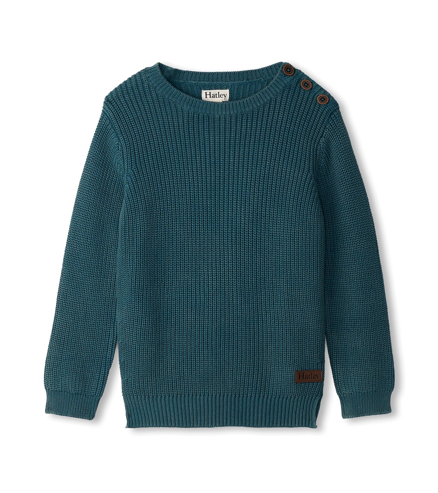 Hatley Boys Moroccan Blue Button Neck Easy Sweater