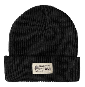 Northbound Supply Co. Black Canadian Wilderness Label Chunky Knit Beanie