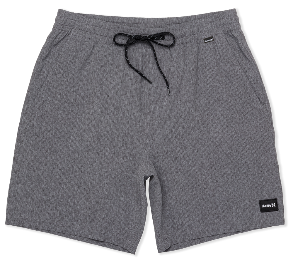 HUrley Mens Black Heather Phantom Flow 18" Volley Short