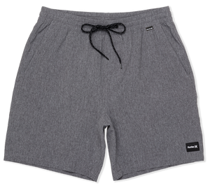 HUrley Mens Black Heather Phantom Flow 18" Volley Short