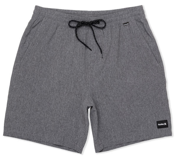 HUrley Mens Black Heather Phantom Flow 18" Volley Short