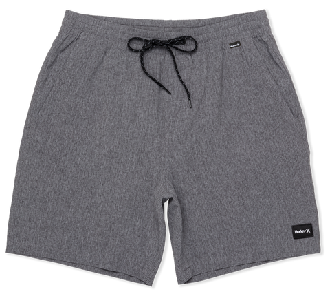 HUrley Mens Black Heather Phantom Flow 18" Volley Short