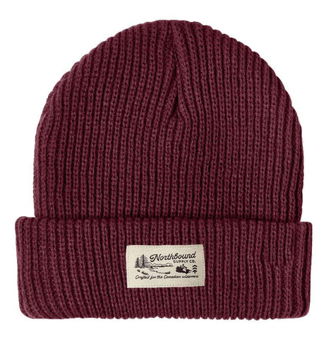 Northbound Supply Co. Bordeaux Canadian Wilderness Label Chunky Beanie