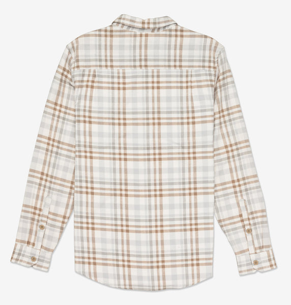 Hurley Mens Bone Portland Organic Flannel LS Shirt