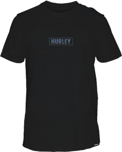 Hurley Mens Black Everyday H20-Dri Box Lines SS Tshirt