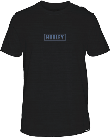 Hurley Mens Black Everyday H20-Dri Box Lines SS Tshirt