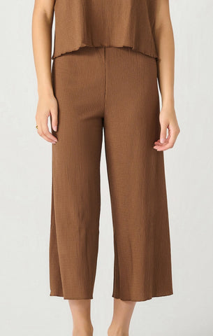 Dex Ladies Walnut Pull On Textured Culotte Pant