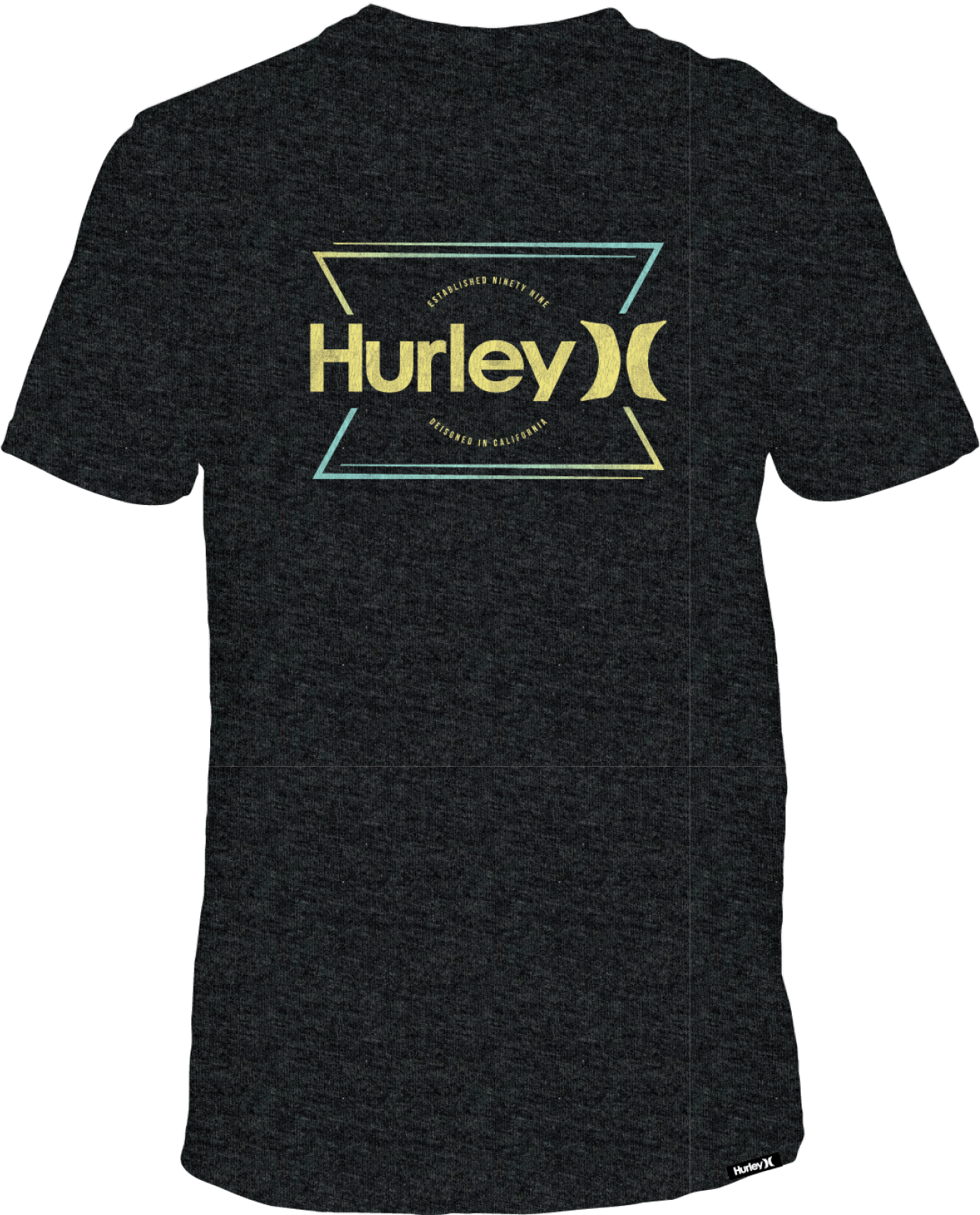 Hurley Mens Black Heather Everyday Folded Up SS Tshirt