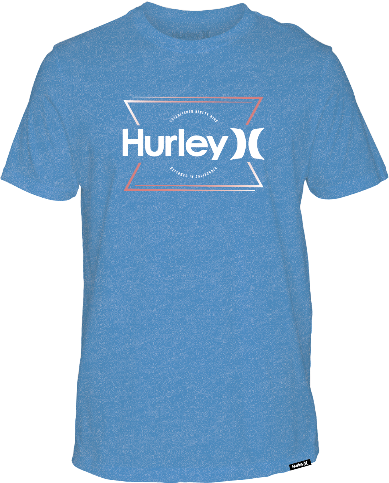 Hurley Mens Bliss Blue Heather Everyday Folded Up SS Tshirt