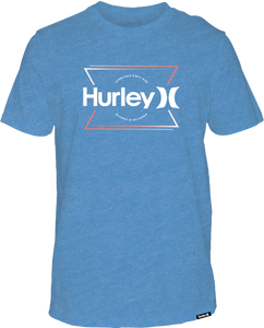 Hurley Mens Bliss Blue Heather Everyday Folded Up SS Tshirt