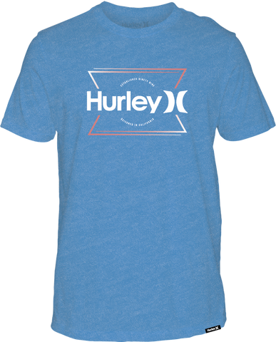 Hurley Mens Bliss Blue Heather Everyday Folded Up SS Tshirt