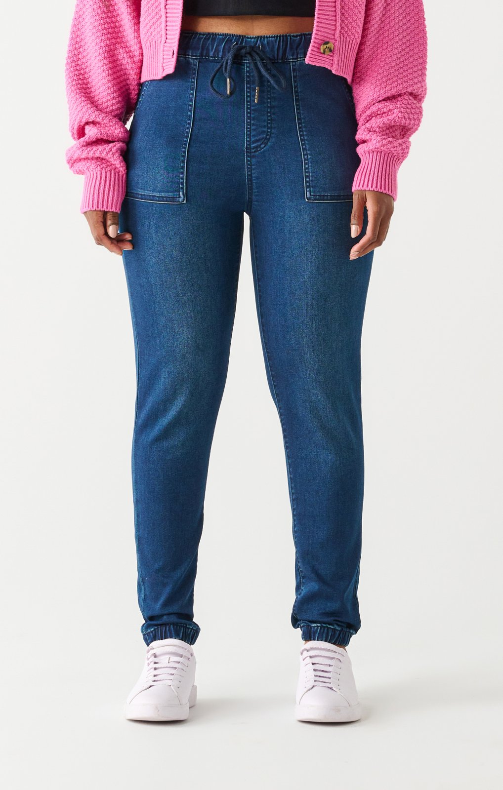 Dex Ladies Dark Indigo Wash Knit Denim Jogger