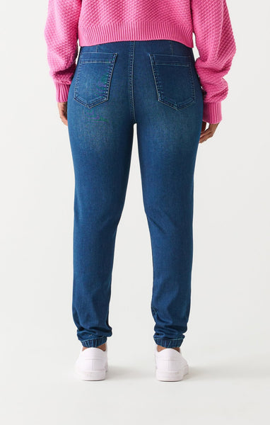 Dex Ladies Dark Indigo Wash Knit Denim Jogger