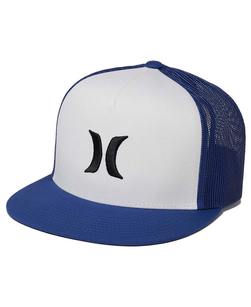 Hurley Mens Game Royal Icon Solid Flat Trucker Hat