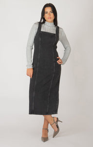 Dex Ladies Black Wash SL Panelled Denim Midi Dress