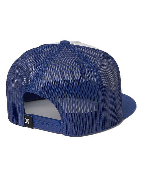 Hurley Mens Game Royal Icon Solid Flat Trucker Hat