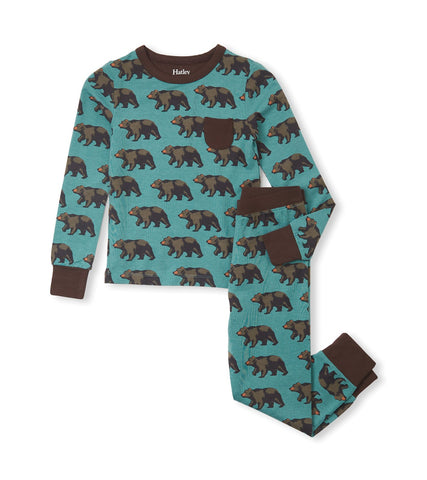 Hatley Boys Arctic Walking Bear Bamboo Pajama Set