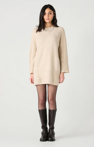 Dex Ladies Light Oat LS Crewneck Mini Sweater Dress