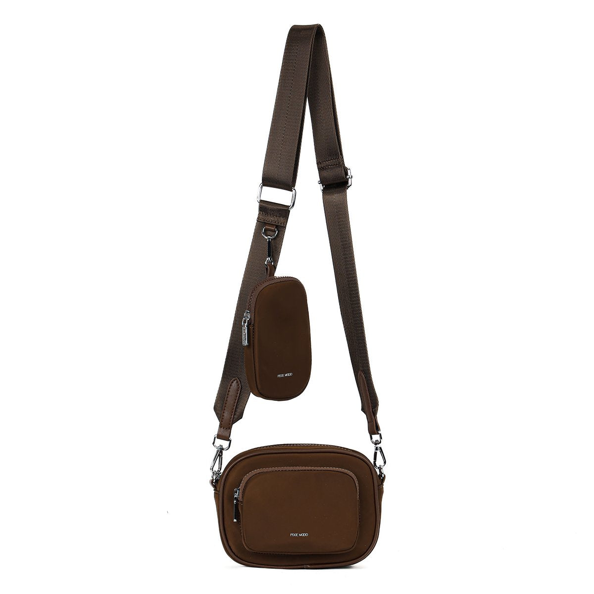 Pixie Mood Espresso Brown Nylon Daisy Crossbody