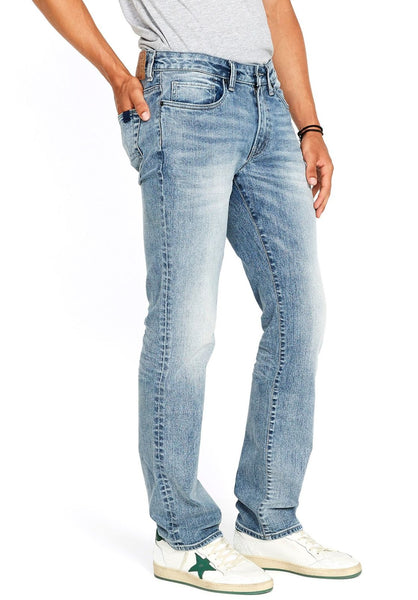 Buffalo Mens Straight Six Whiskered and Contrasted Jeans